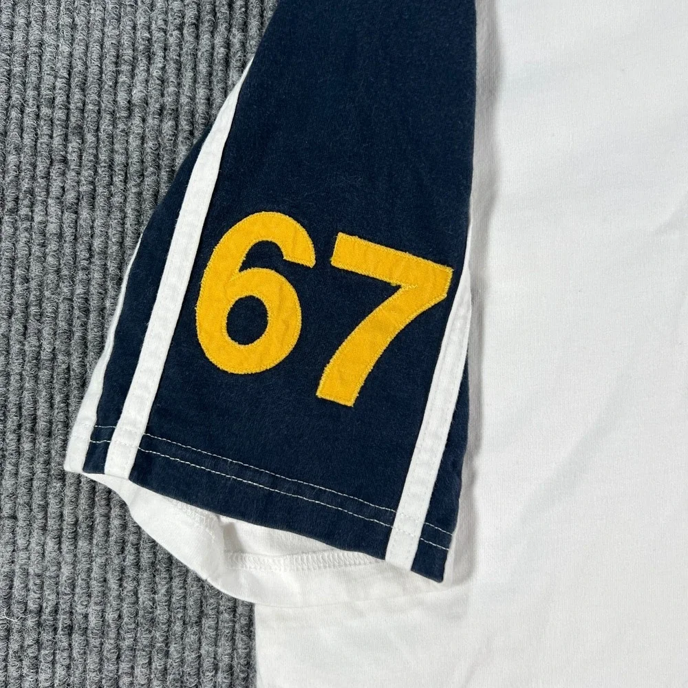 Vintage Polo Ralph Lauren Rugby Shirt Mens Medium White Short Sleeve Knit